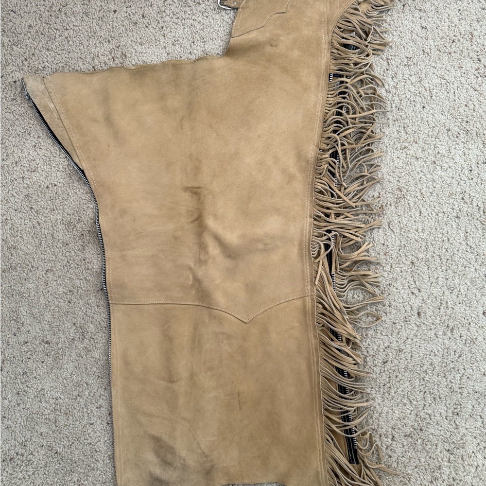 Tan Fringe Western show chaps